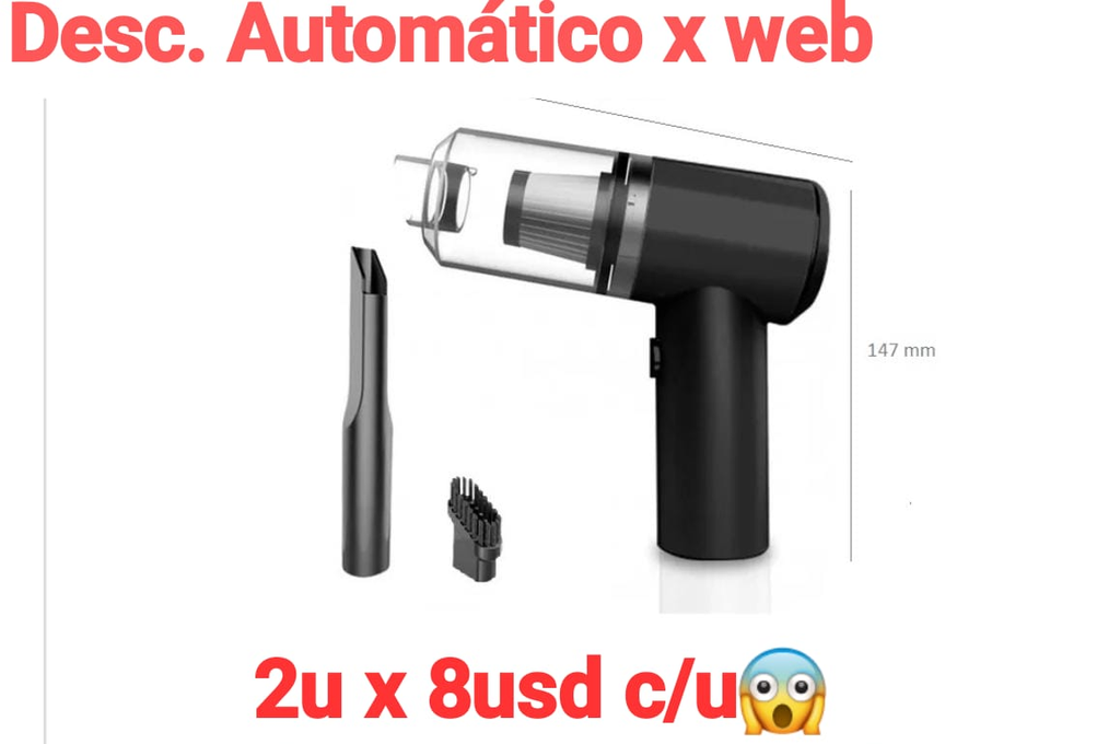 Aspiradora De Mano Inalambrica Portatil P/ Auto Escritorio