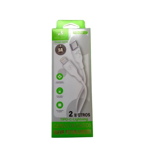 Cable Tipo C a Lightning 5A  Royalcell RC5017 2m