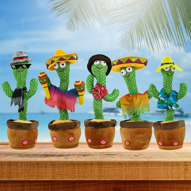 [502334] Juguete De Cactus Luminoso Baila Canta Y Repite Voz Tik Tok