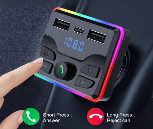 [504694] Transmisor FM BT Cargador 2 Usb A + PD 12/24v 3.1A con Control M51